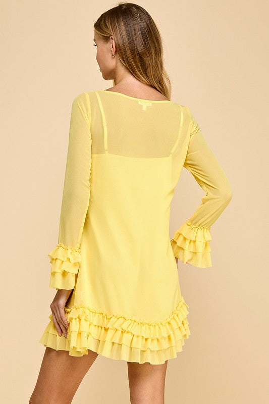 Texas Rose Sheer Mini Dress