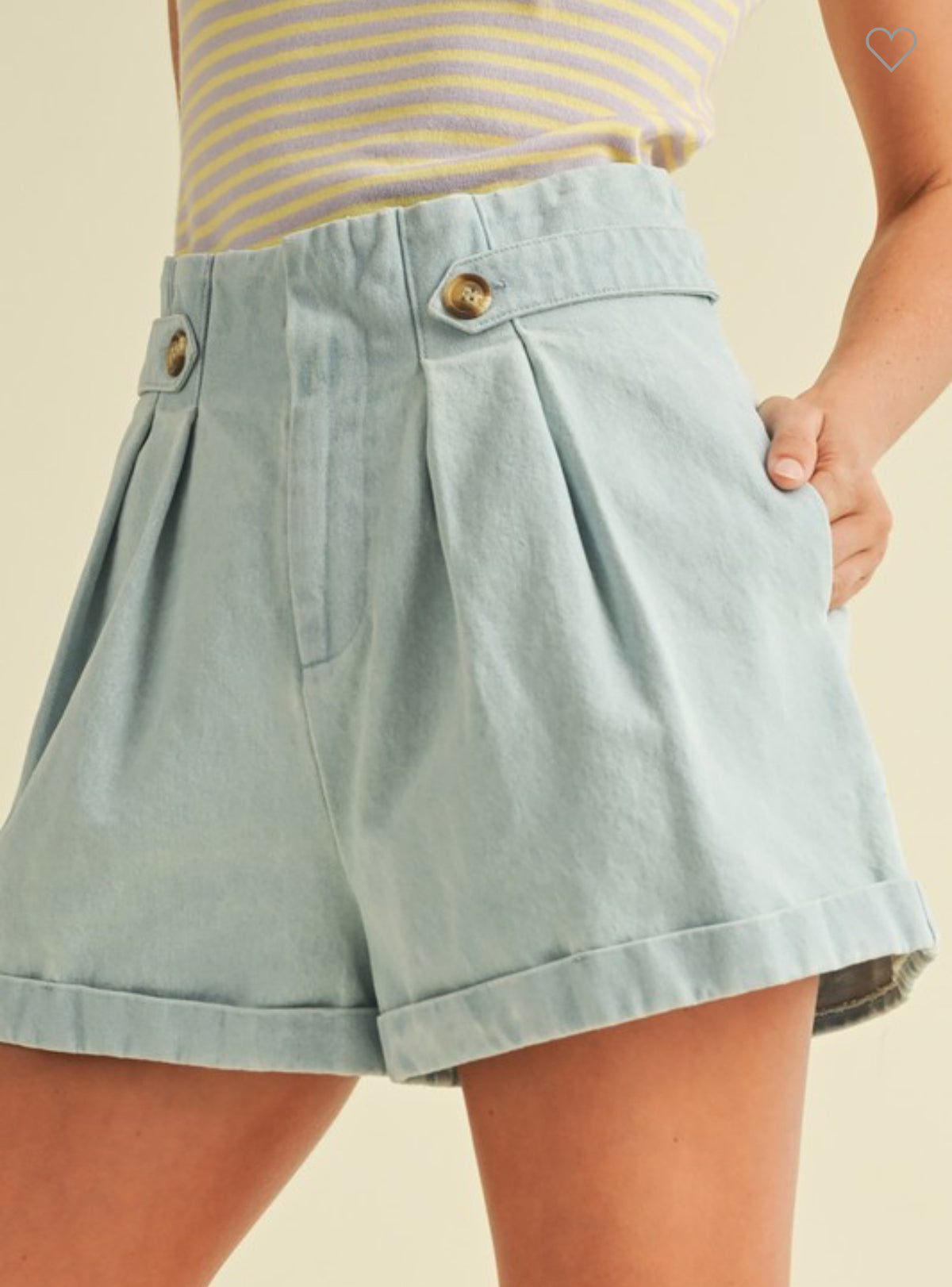 Sky Blue Denim Shorts