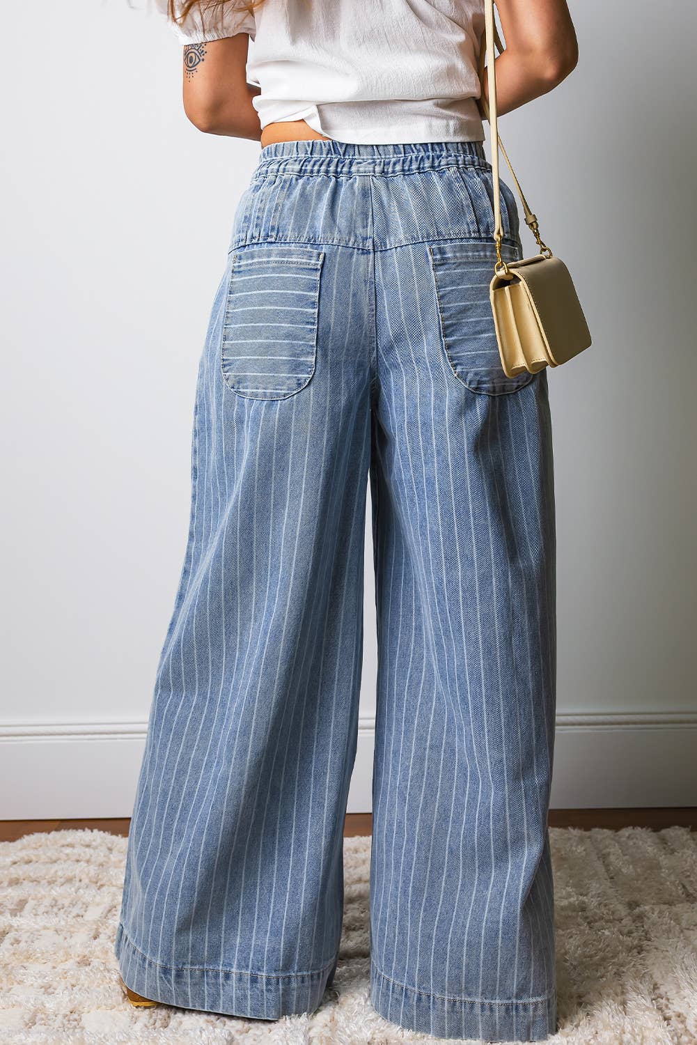Bluebell Striped Wide-Leg Denim