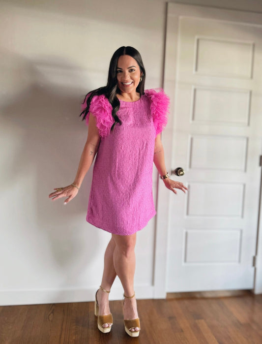 Pink Mimosa Ruffle Dress