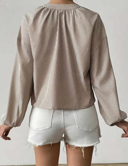 Café & Stripes Blouse