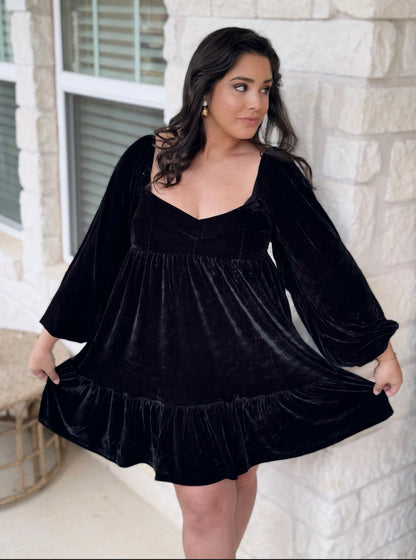 Velvet Nightfall Mini Dress