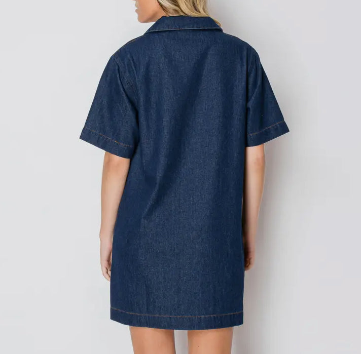 Heart Button Denim Dress