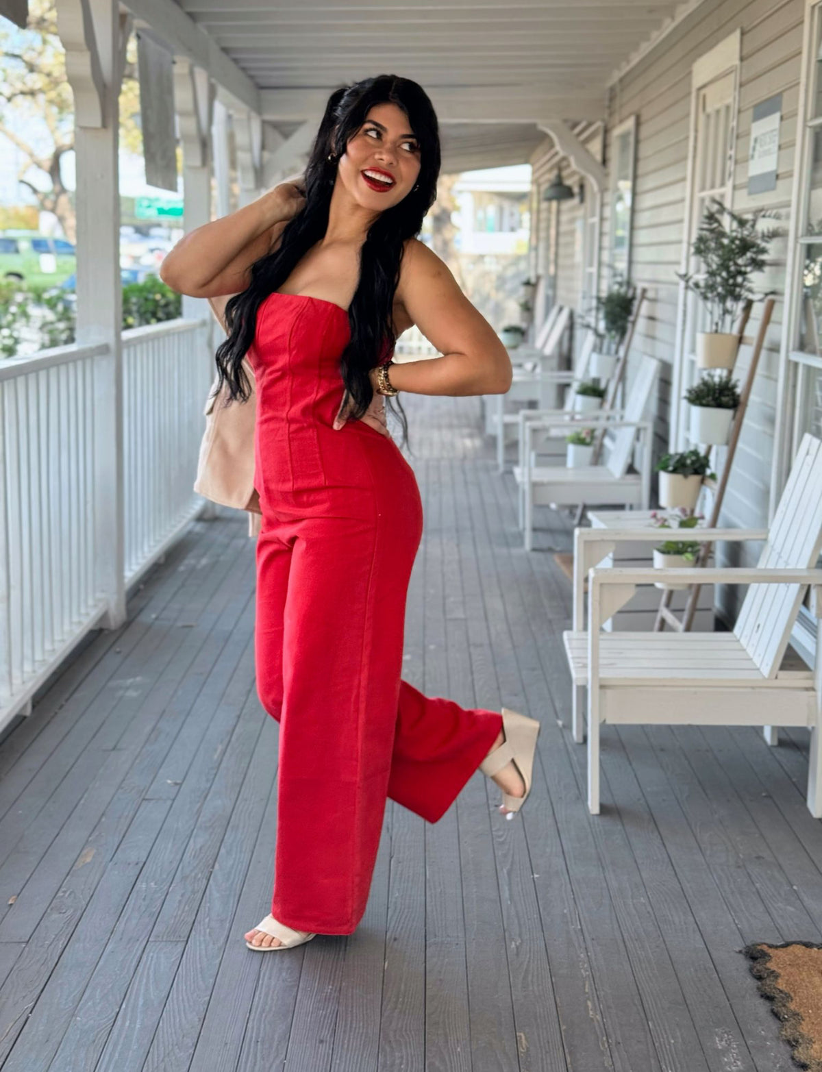 Rev It Up Red Jumpsuit
