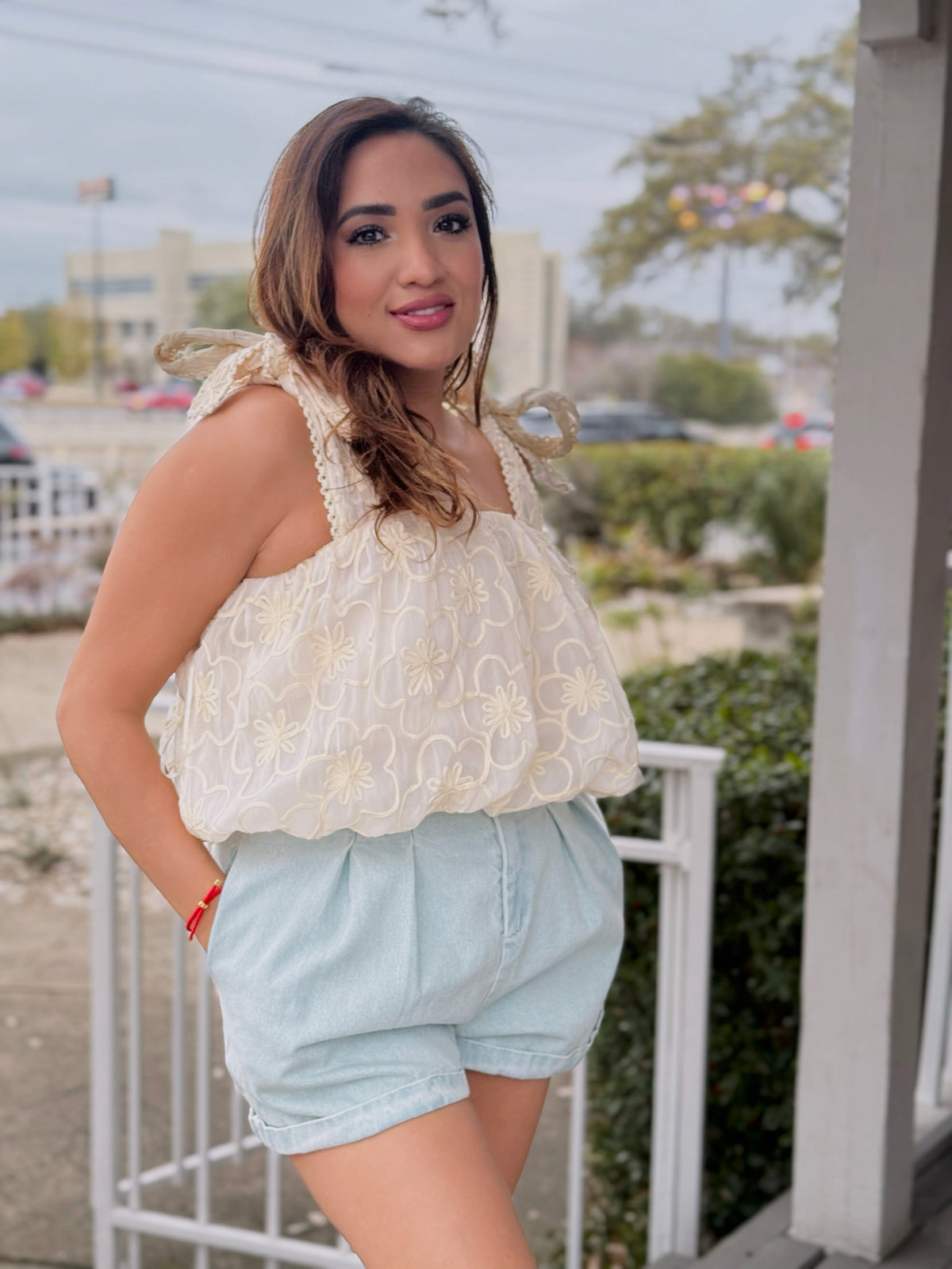 Sky Blue Denim Shorts