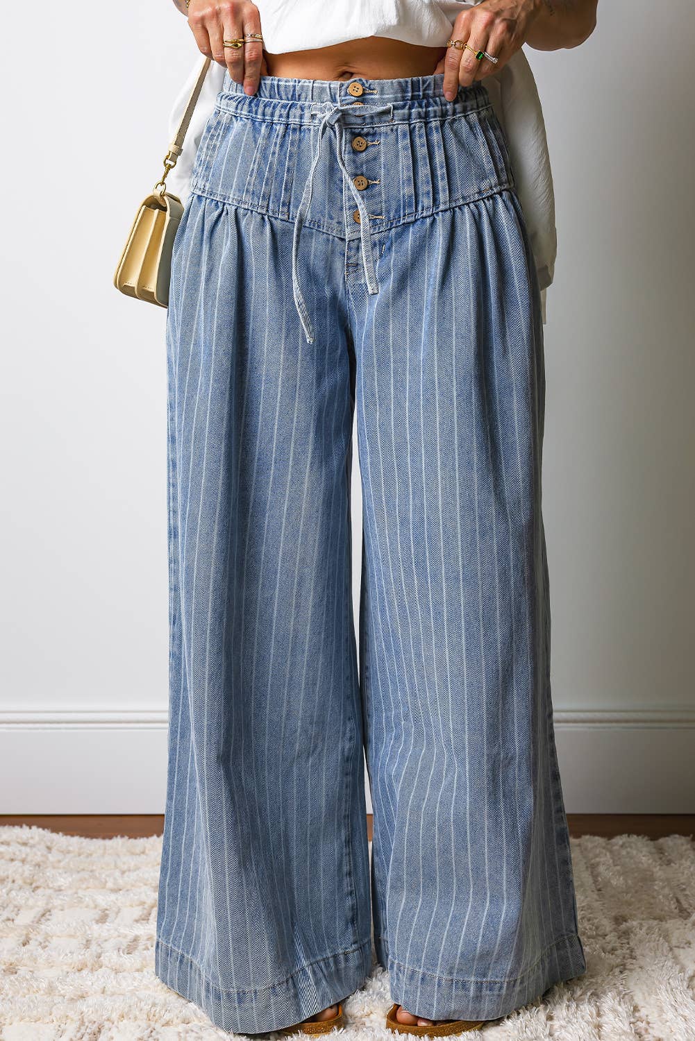 Bluebell Striped Wide-Leg Denim