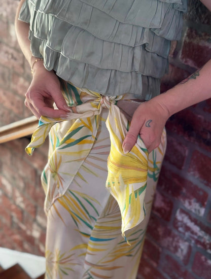 Palm Muse Wrap Around Silky Skirt