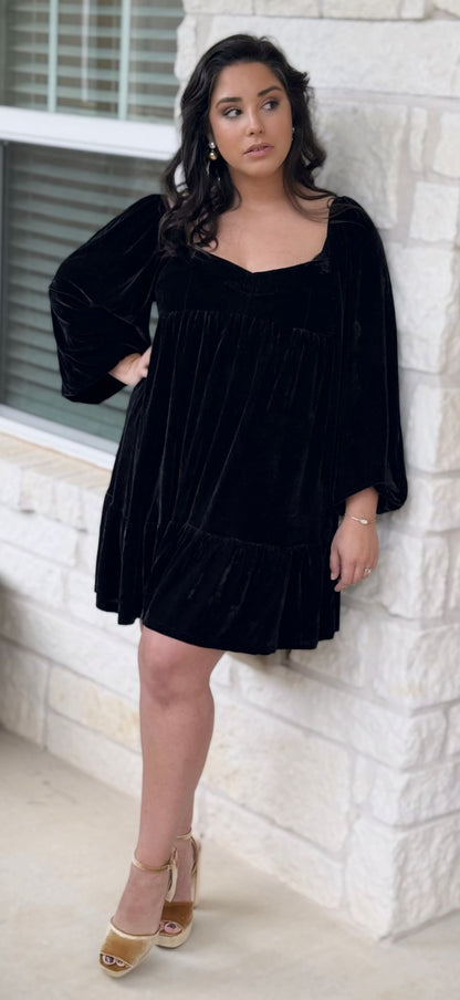 Velvet Nightfall Mini Dress