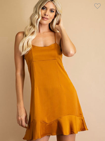 Caramel Queen Satin Dress