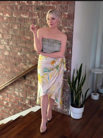 Palm Muse Wrap Around Silky Skirt