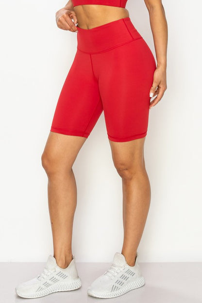 Crimson Biker Shorts