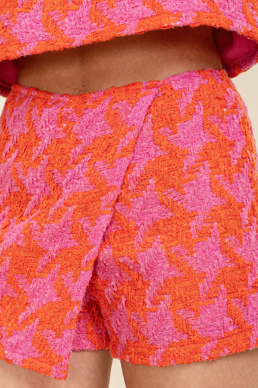 Kassie Hounds Tooth Wrap Skort
